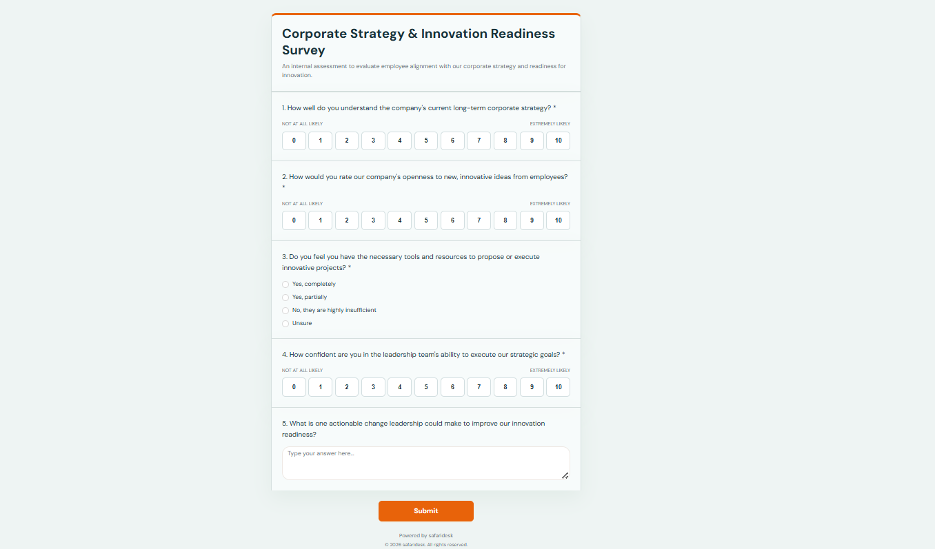 Published Pulzy survey form